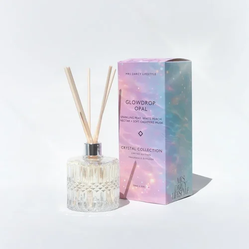 DIFFUSER GLOWDROP OPAL - SPARKLING PEAR, WHITE PEACH NECTAR + SOFT CASHMERE MUSK