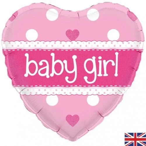 Baby Girl Pink Heart Foil Balloon