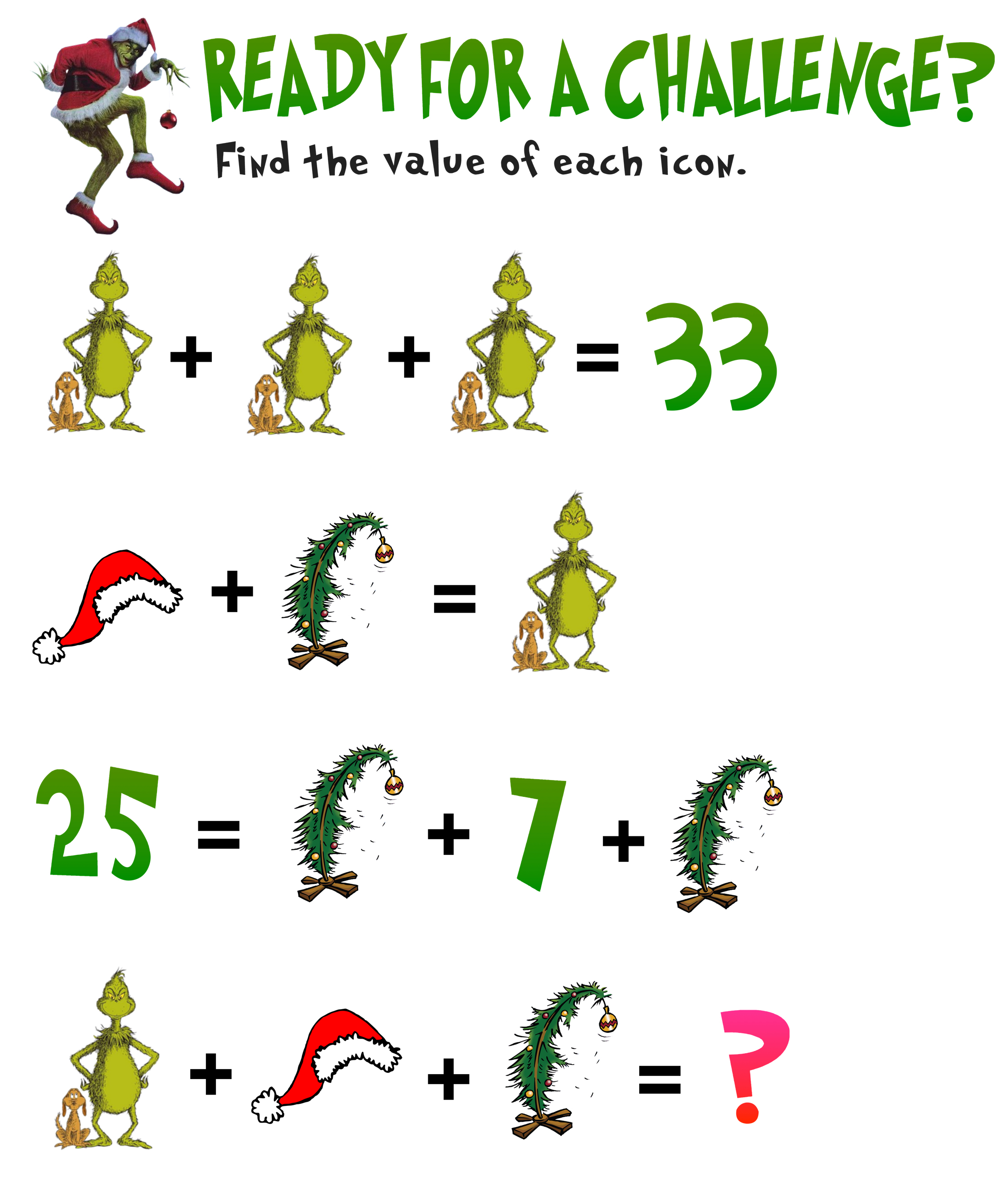 christmas math problem solving