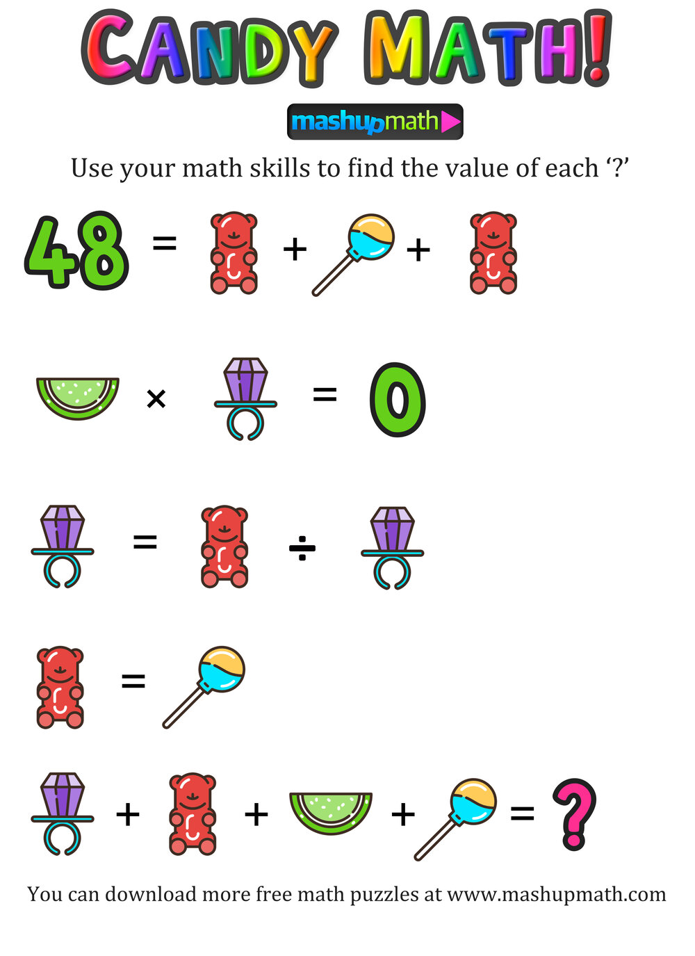 Are Your Kids Ready for These Candy Shop Math Puzzles? — Mashup Math