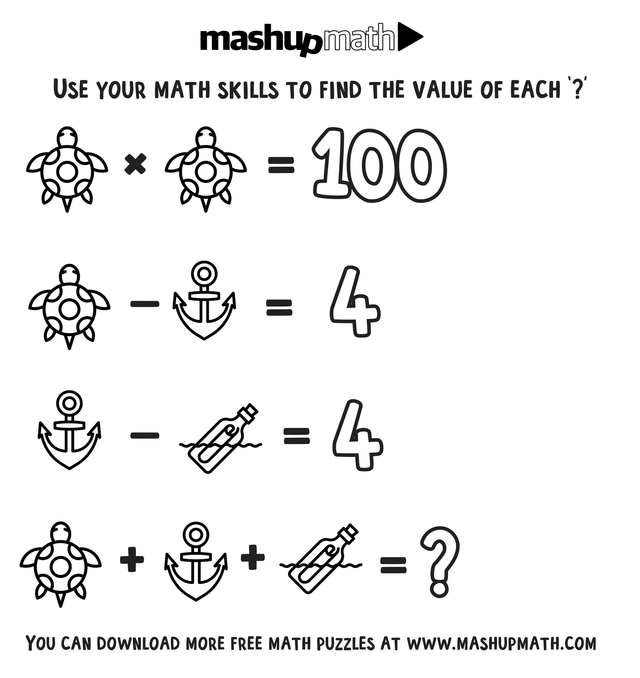 free math coloring worksheets for 3rd and 4th grade mashup math