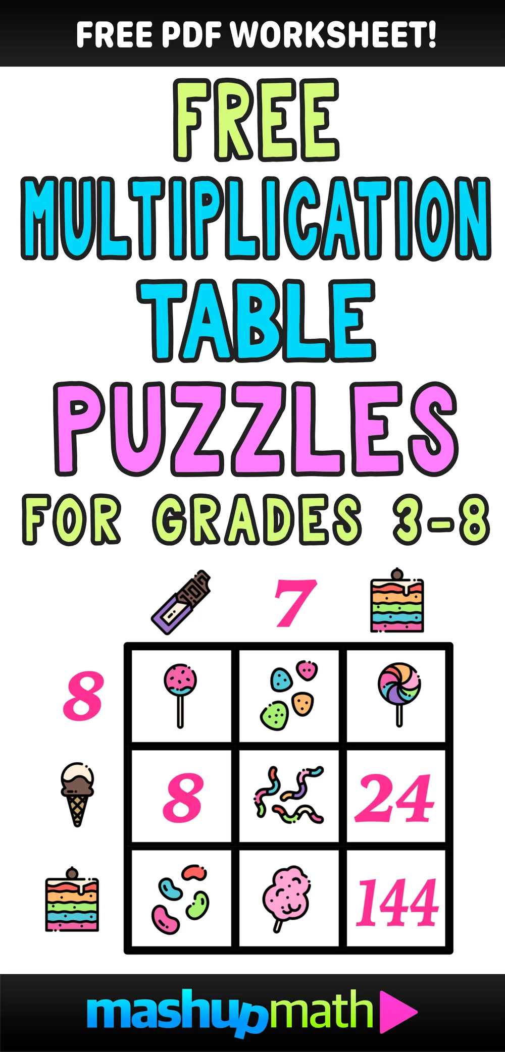 multiplication table worksheets free printable math puzzles mashup math
