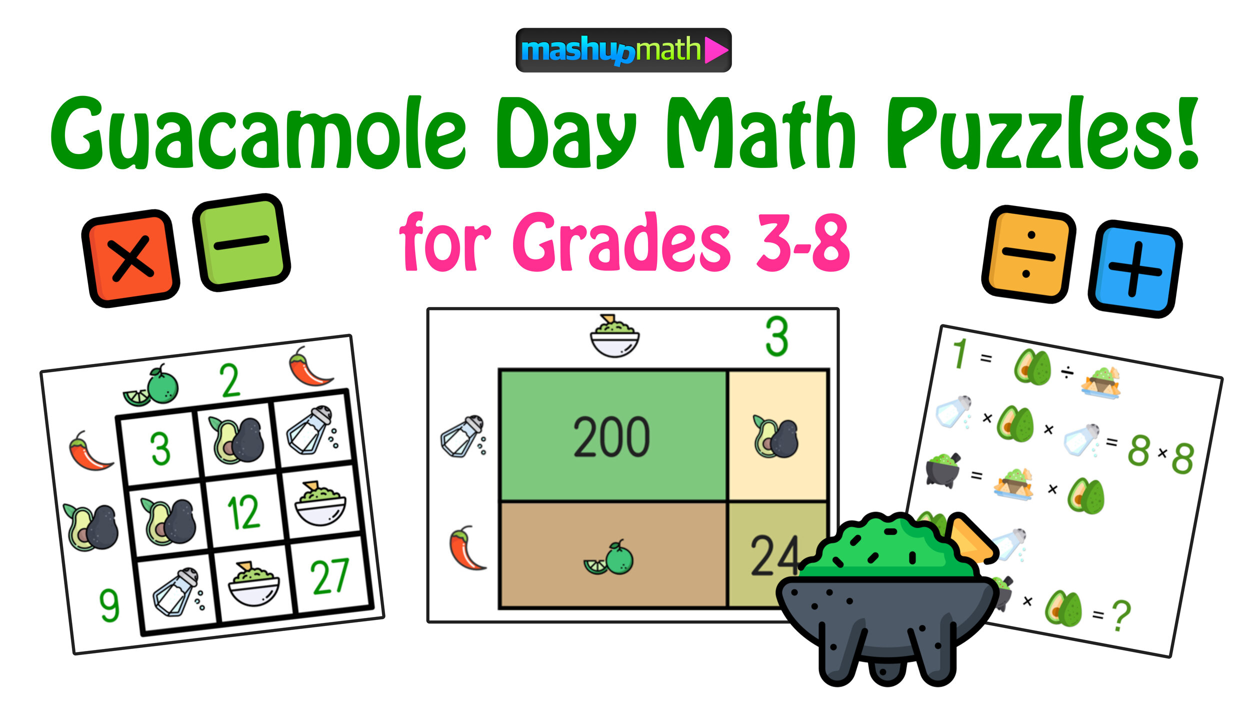 Celebrate National Guacamole Day with These Free Math Puzzles — Mashup Math