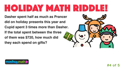 5 Fun Christmas Math Riddles And Brain Teasers For Grades 1 8 Mashup Math