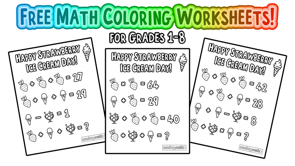free math coloring pages for grades 1 8 mashup math