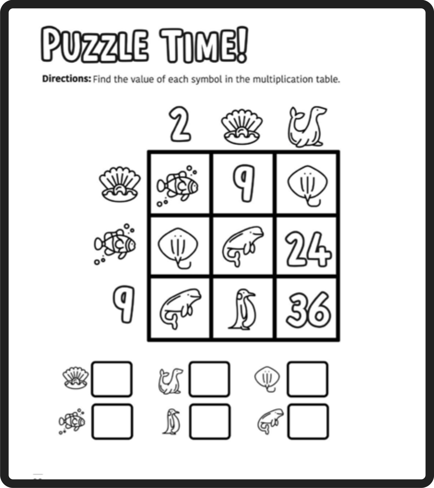 Free Printable Math Puzzles For 4th Grade