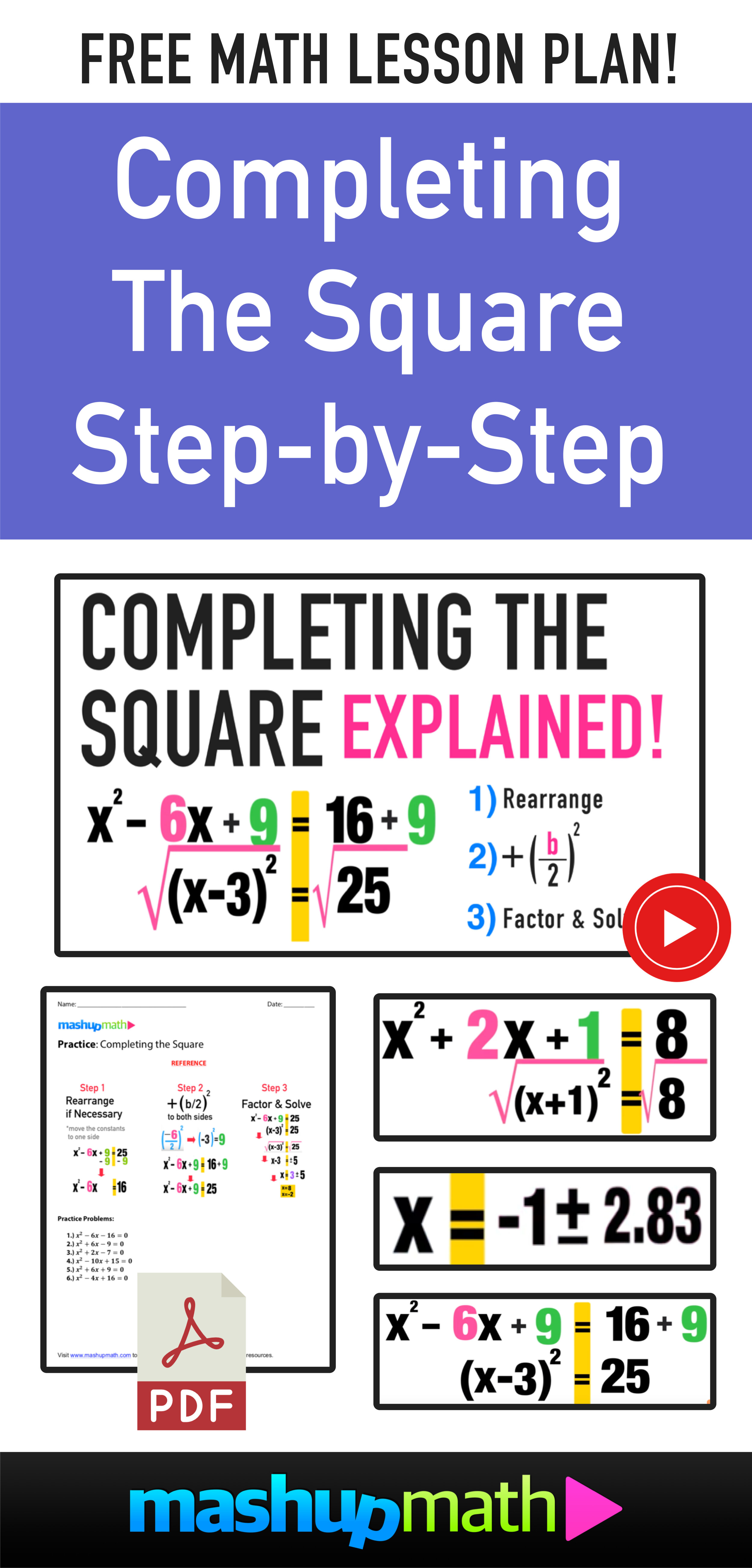 completing the square assignment quizlet
