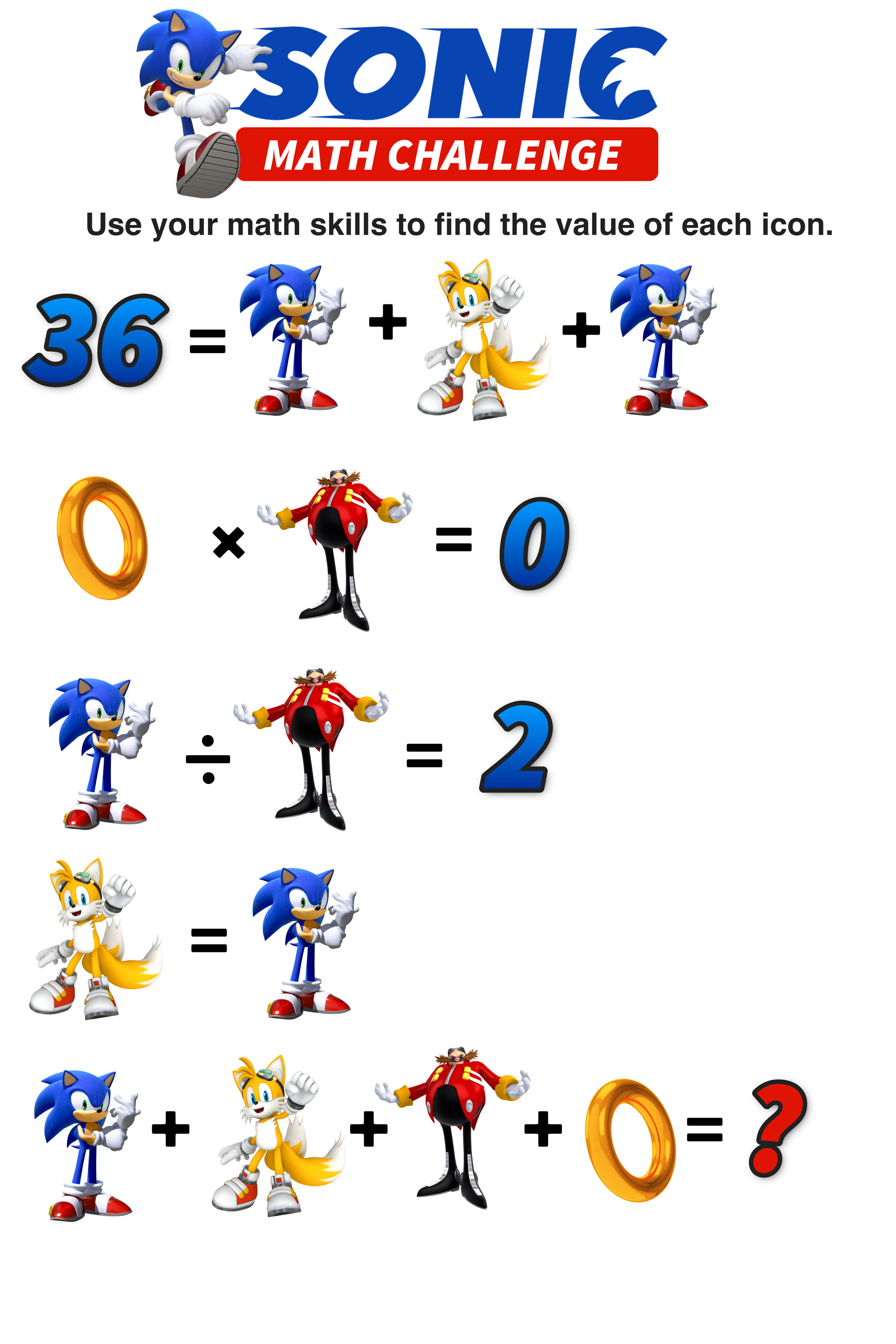 Are You Ready for These Sonic the Hedgehog Math Puzzles? — Mashup Math