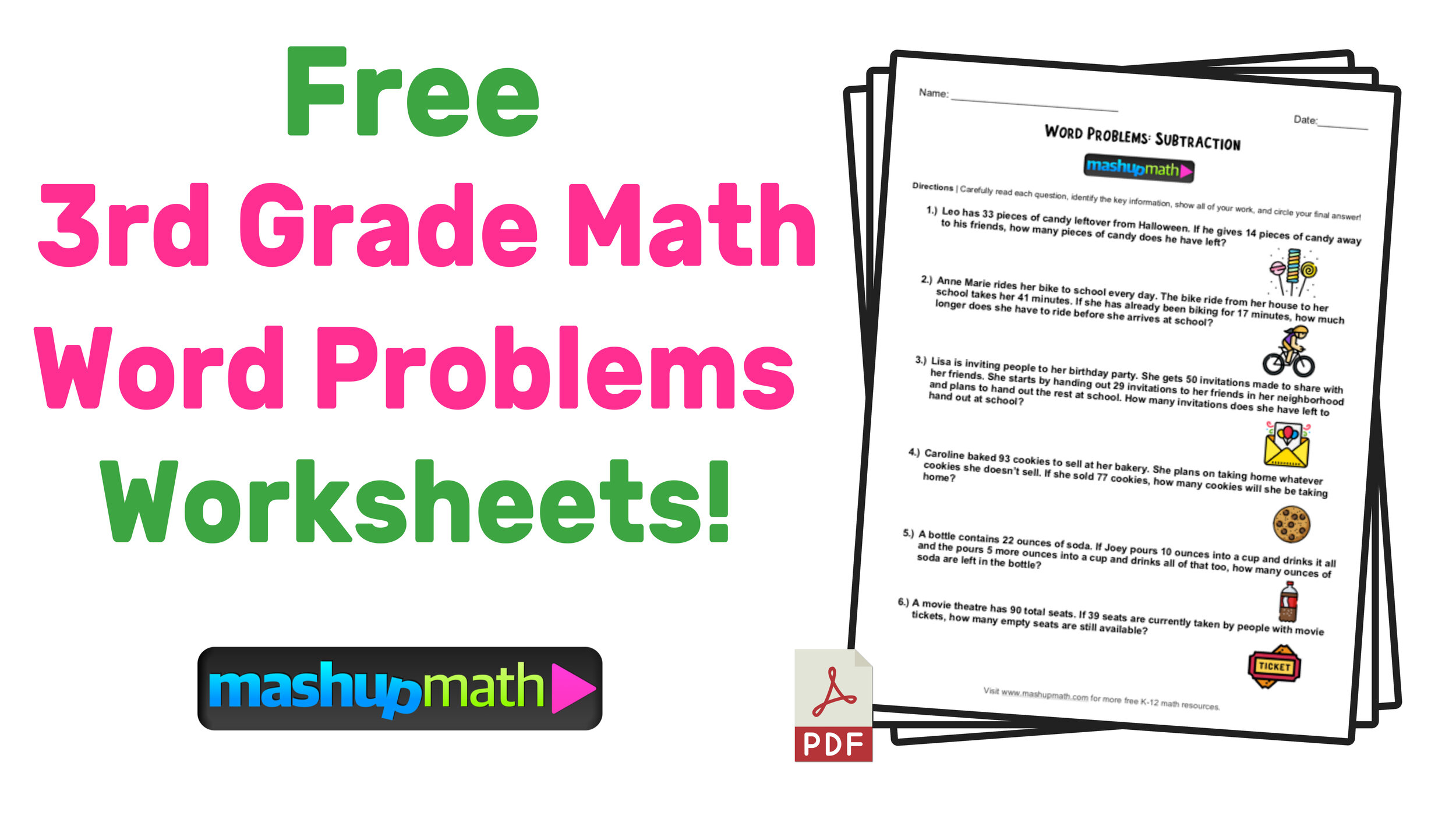 21rd Grade Math Word Problems: Free Worksheets with Answers Throughout Algebra Word Problems Worksheet Pdf