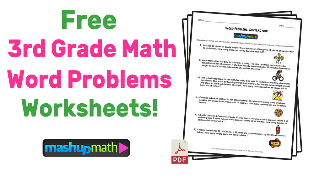 3rd Grade Math Word Problems Free Worksheets With Answers Mashup Math