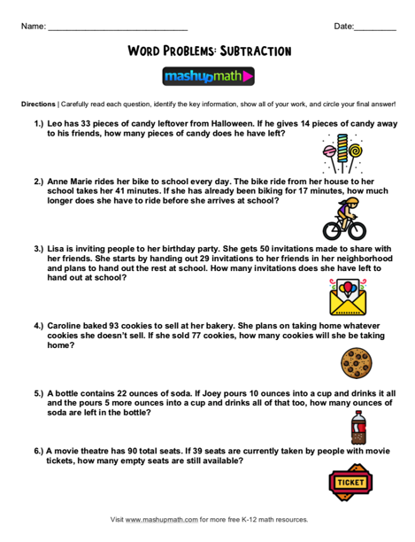 3rd Grade Math Word Problems: Free Worksheets with Answers — Mashup Math