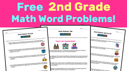 Free 2Nd Grade Math Word Problem Worksheets — Mashup Math