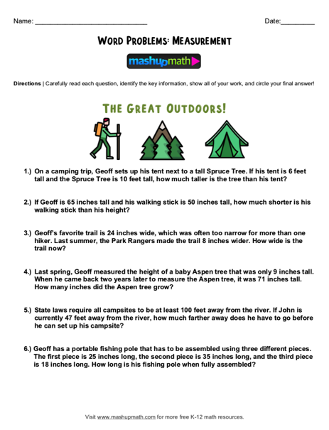Free 2nd Grade Math Word Problem Worksheets — Mashup Math