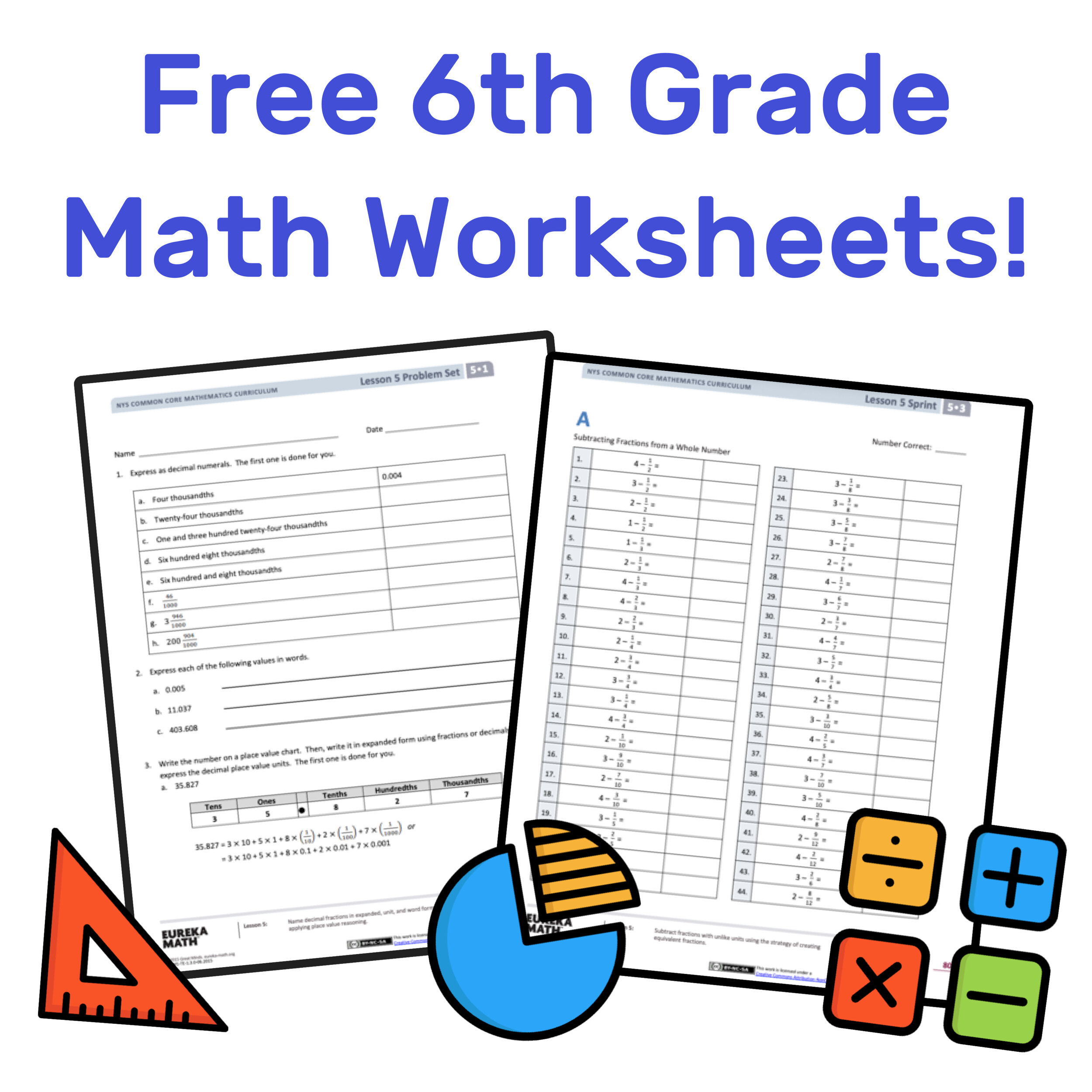 6th grade math worksheets free