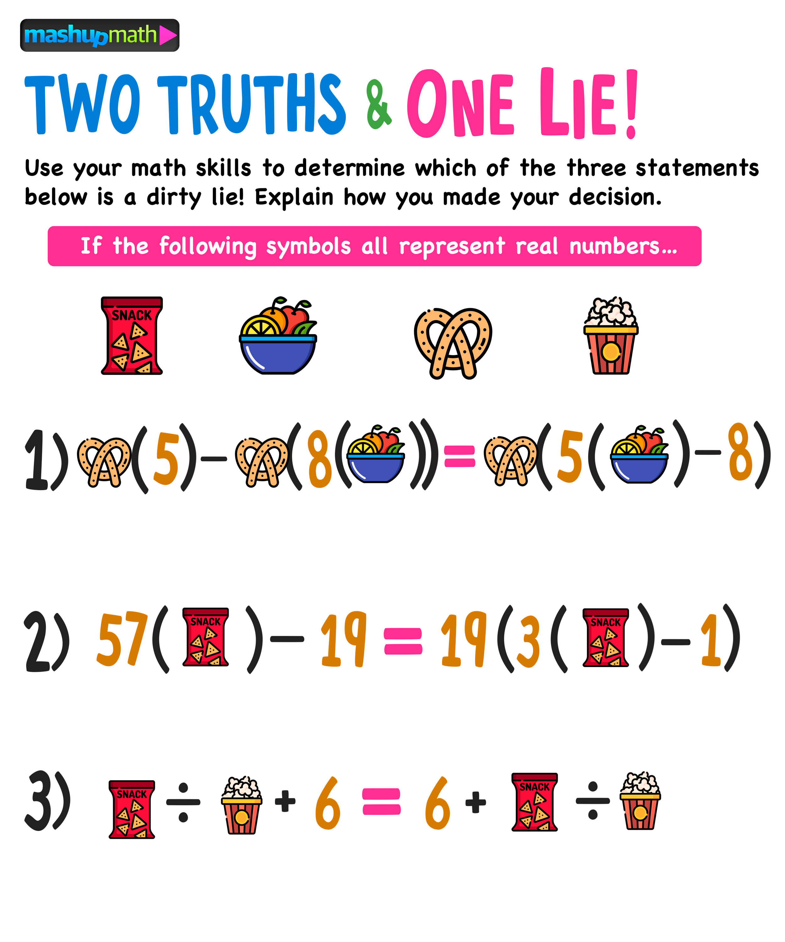 Two Truths and One Lie — Blog — Mashup Math