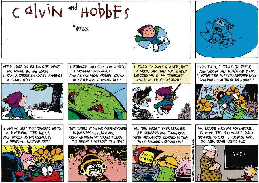 Top 10 Calvin and Hobbes Math Comic Strips! — Mashup Math