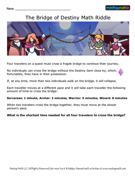 Can You Solve The Famous Bridge Math Riddle? — Mashup Math