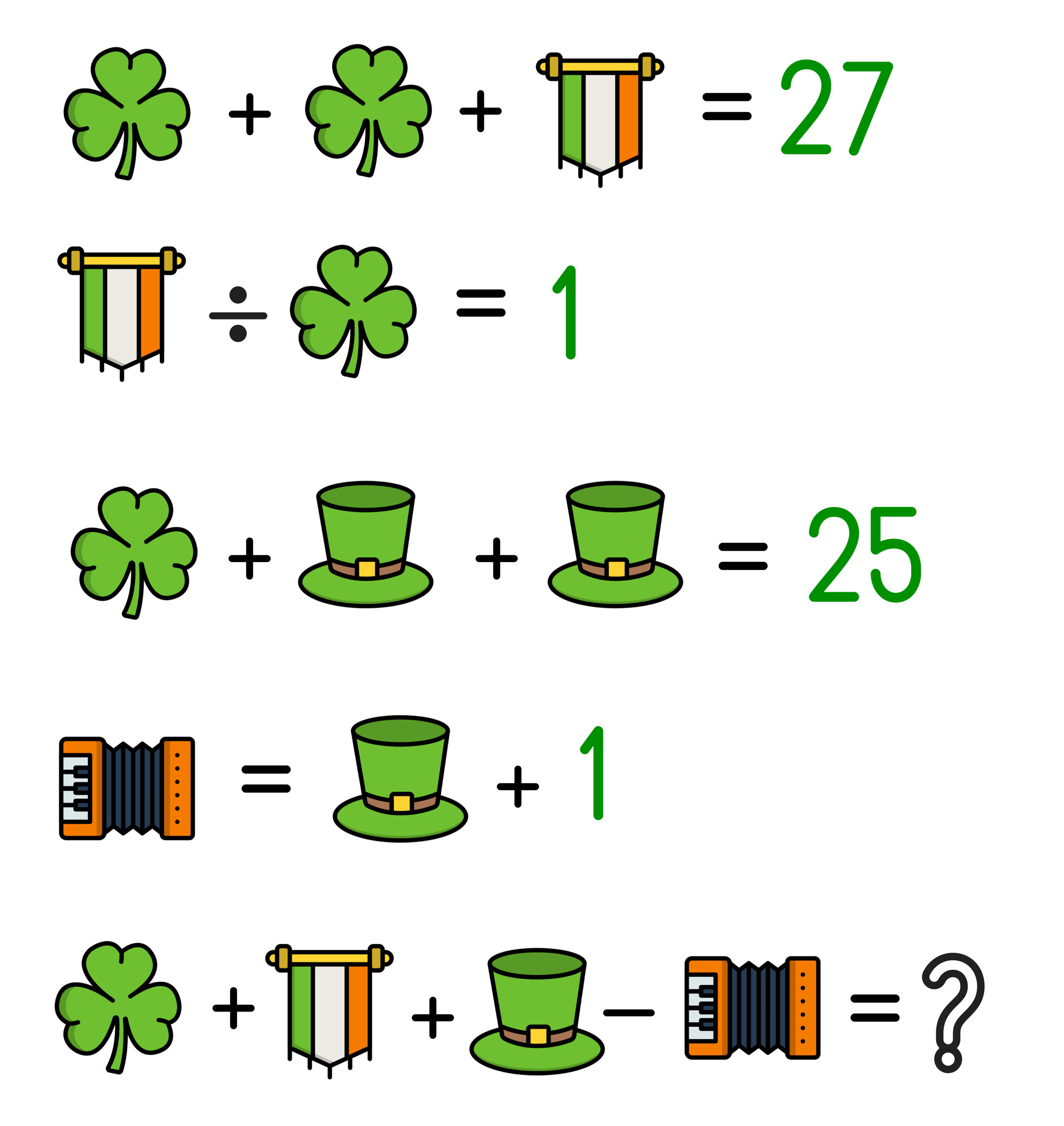 Free Saint Patrick S Day Math Worksheets