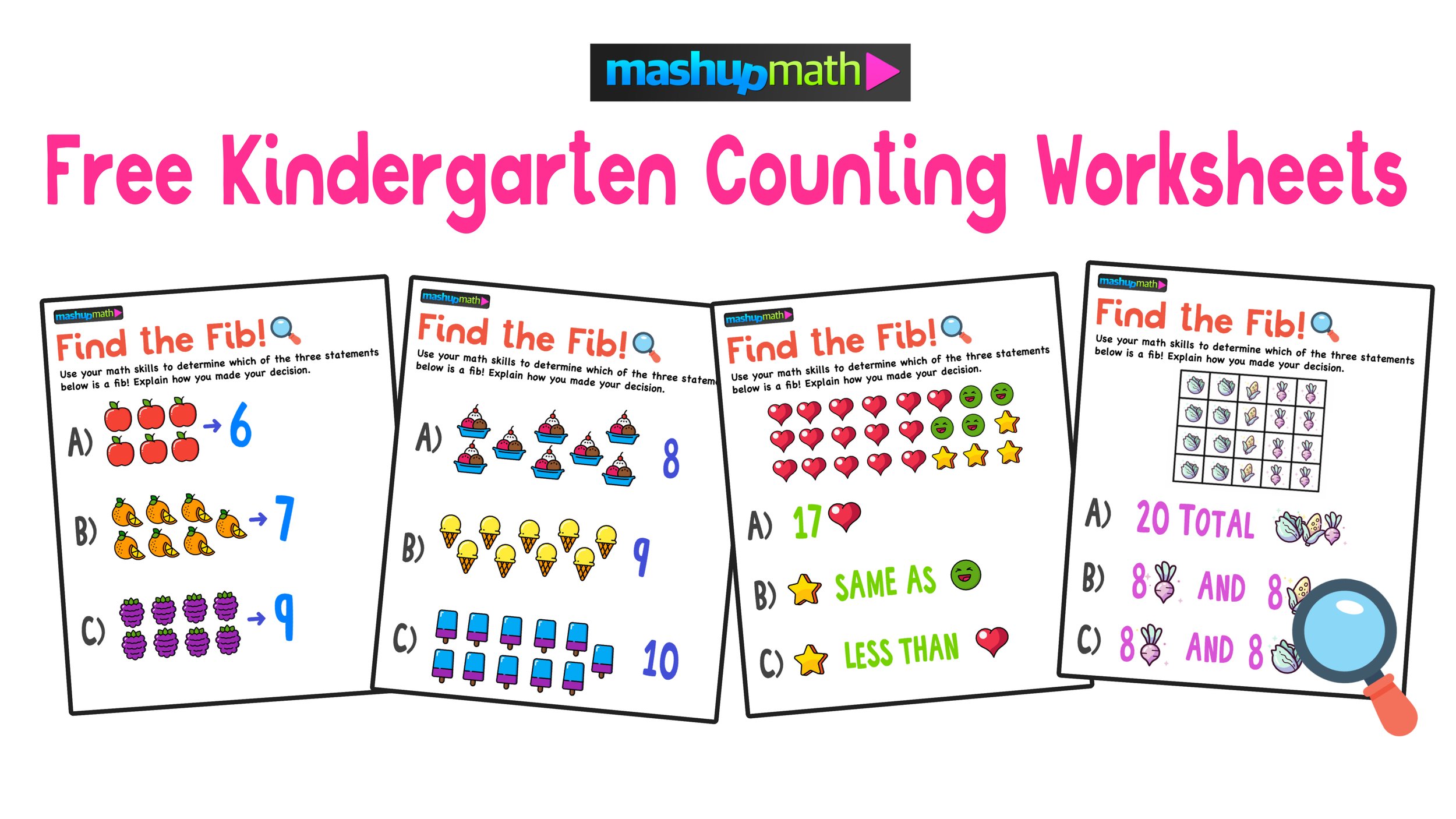 10 Free Counting Worksheets for Kindergarten