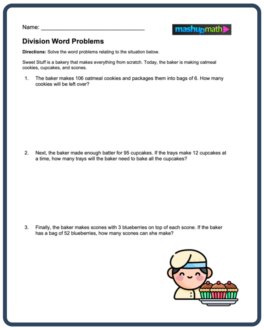 Division Word Problems Free Worksheets For Grades 3 5 Mashup Math 