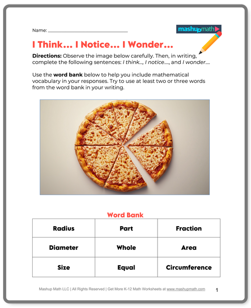 Think-Notice-Wonder — Mashup Math