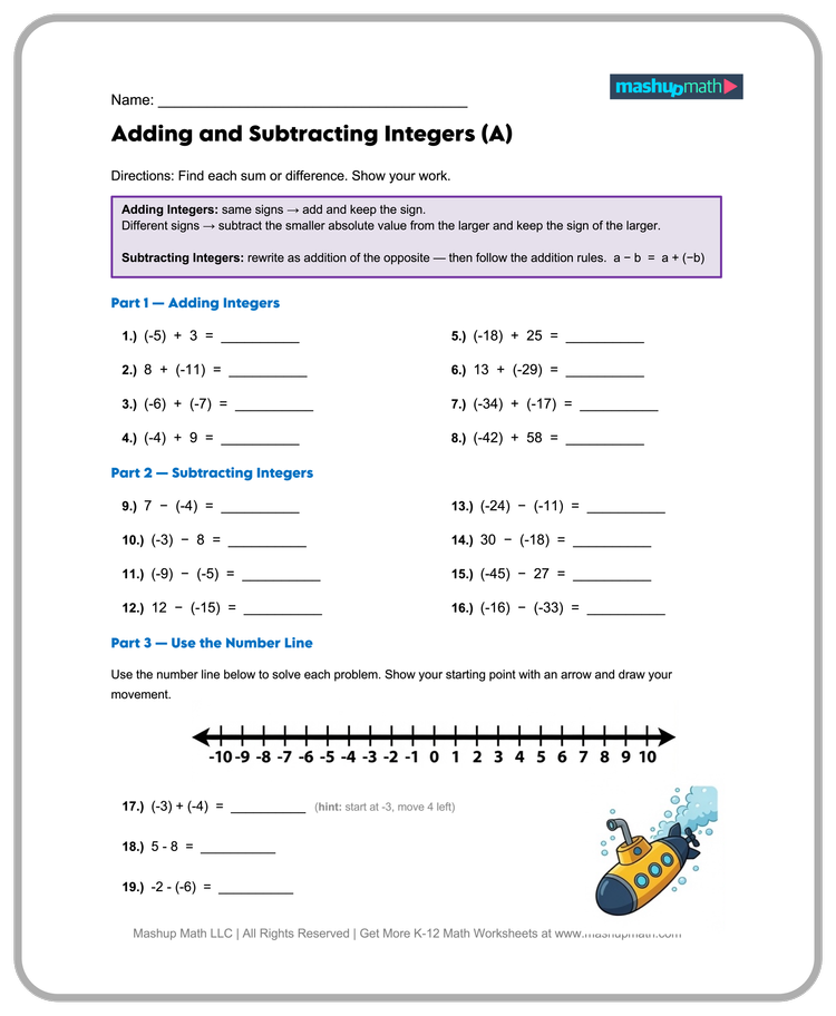 7th math | pdf Images High Quality Grahic Free 7th Grade Math Worksheets—Printable w/ Answers — Mashup Math