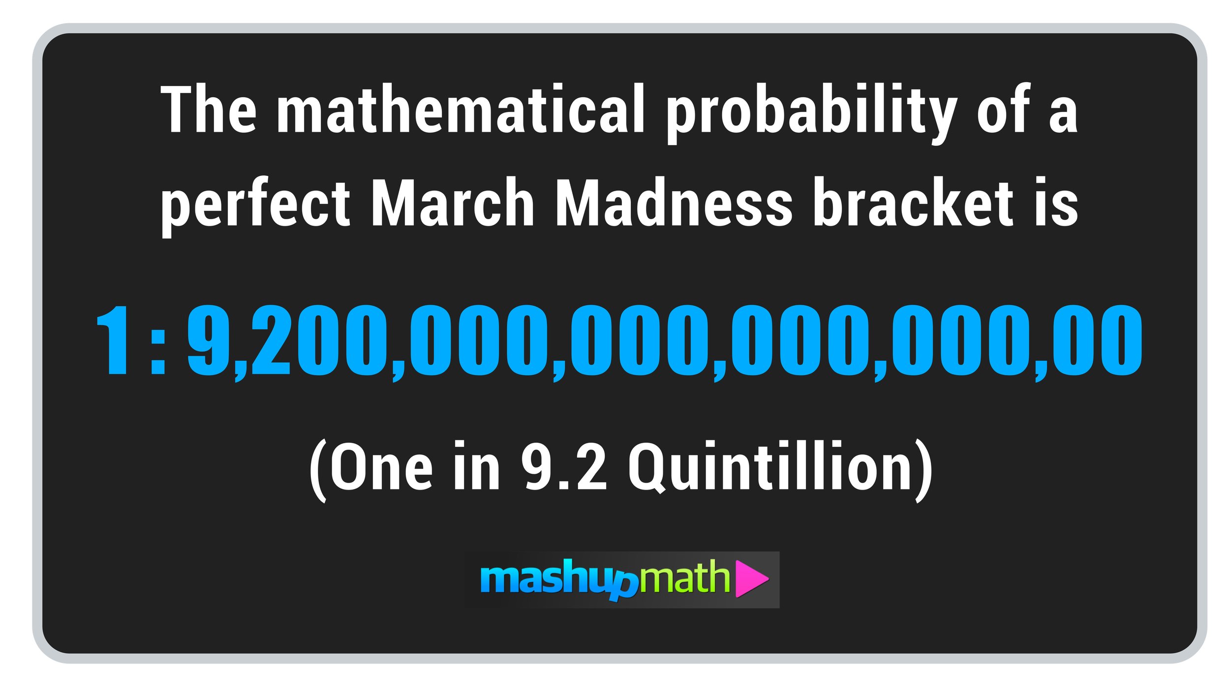 March Madness Perfect Bracket Odds—What are the Chances? — Mashup Math