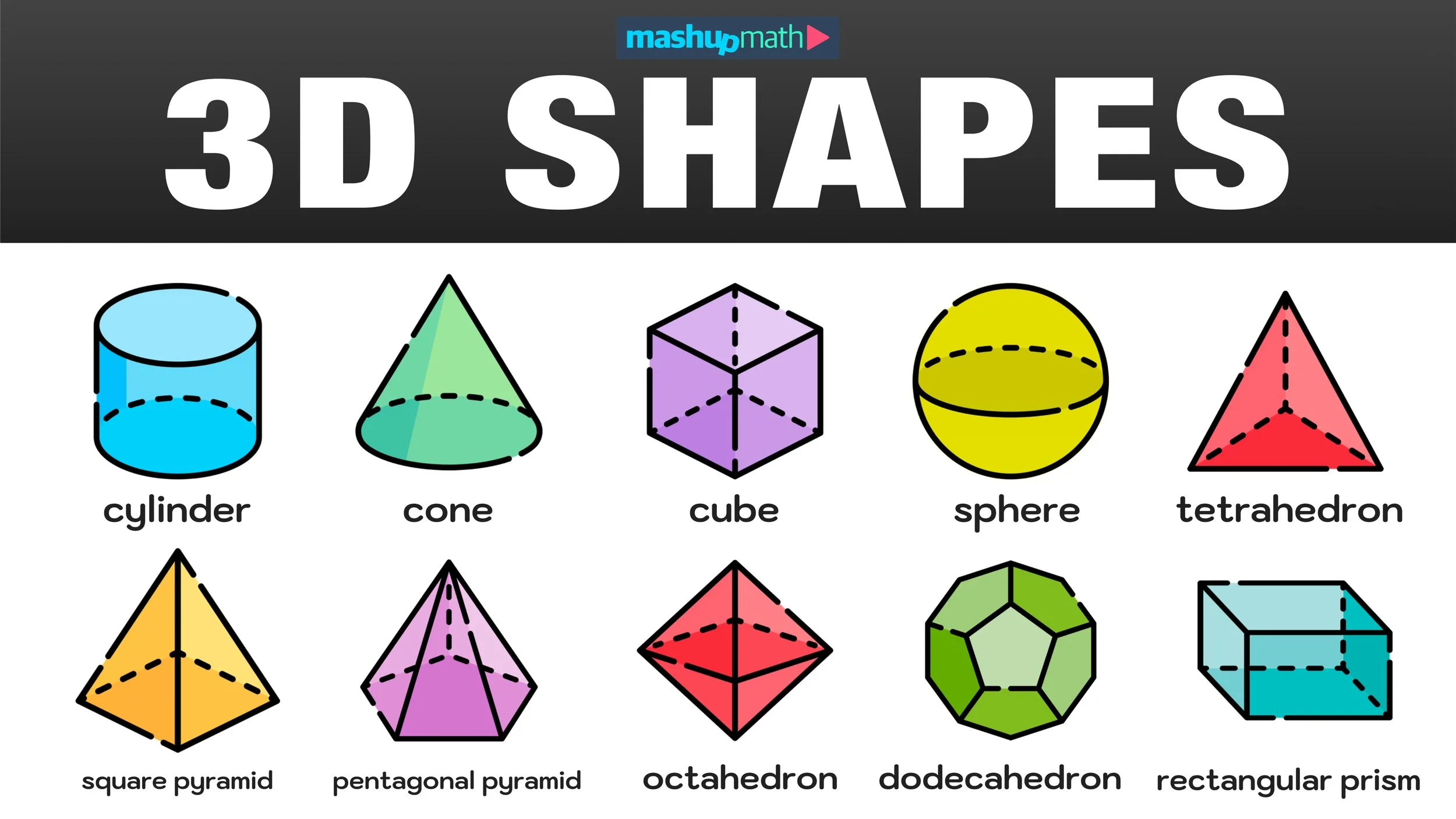 3d Shapes Colours And More