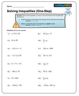 Free 7th Grade Math Worksheets—Printable w/ Answers — Mashup Math