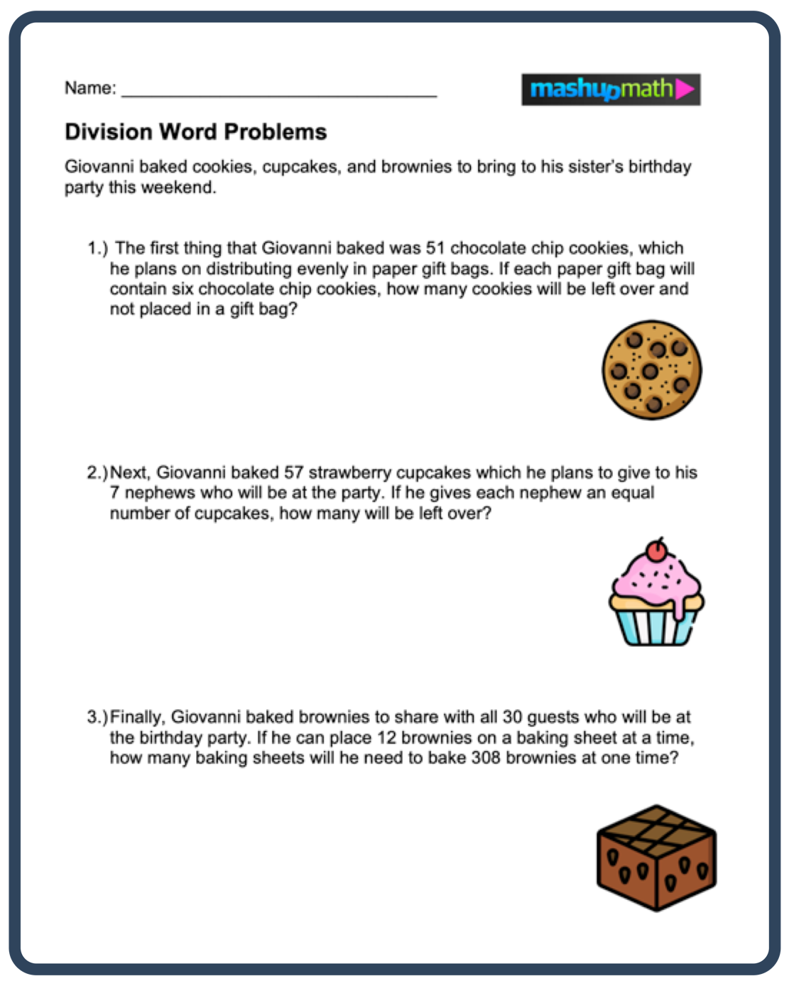 division problem solving with solution