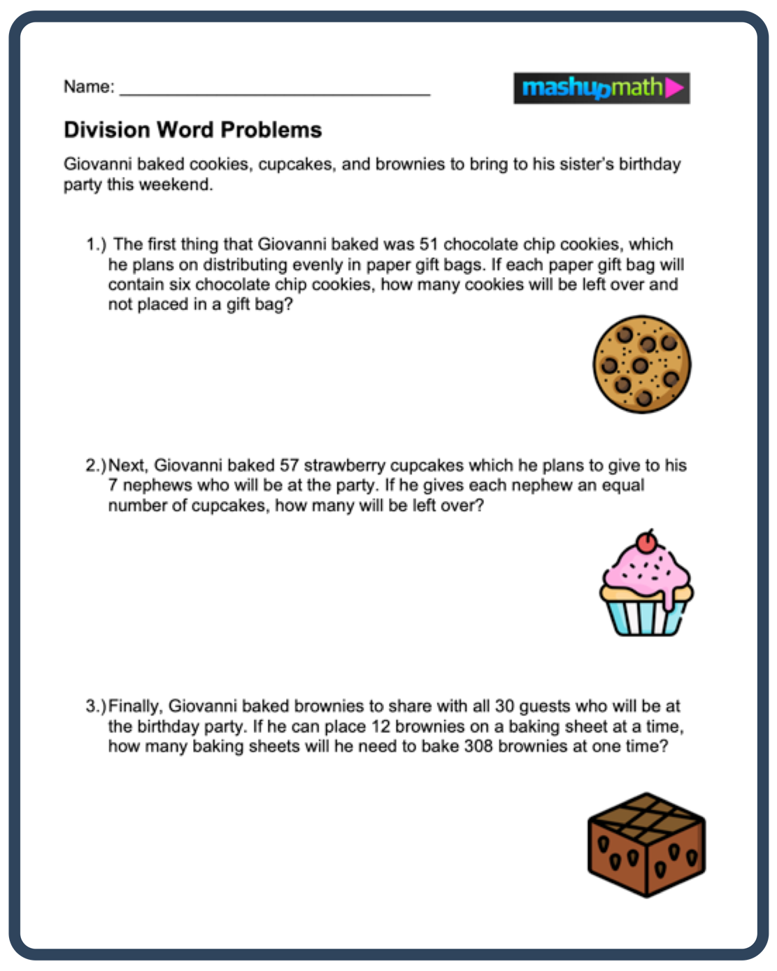 Division Word Problems Free Worksheets For Grades 3 5 Mashup Math