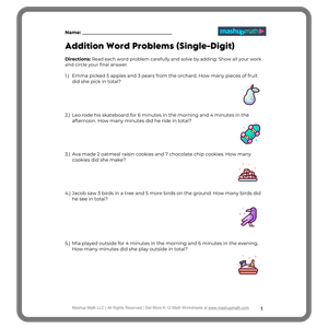 3rd Grade Word Problems—Free PDF Worksheets — Mashup Math
