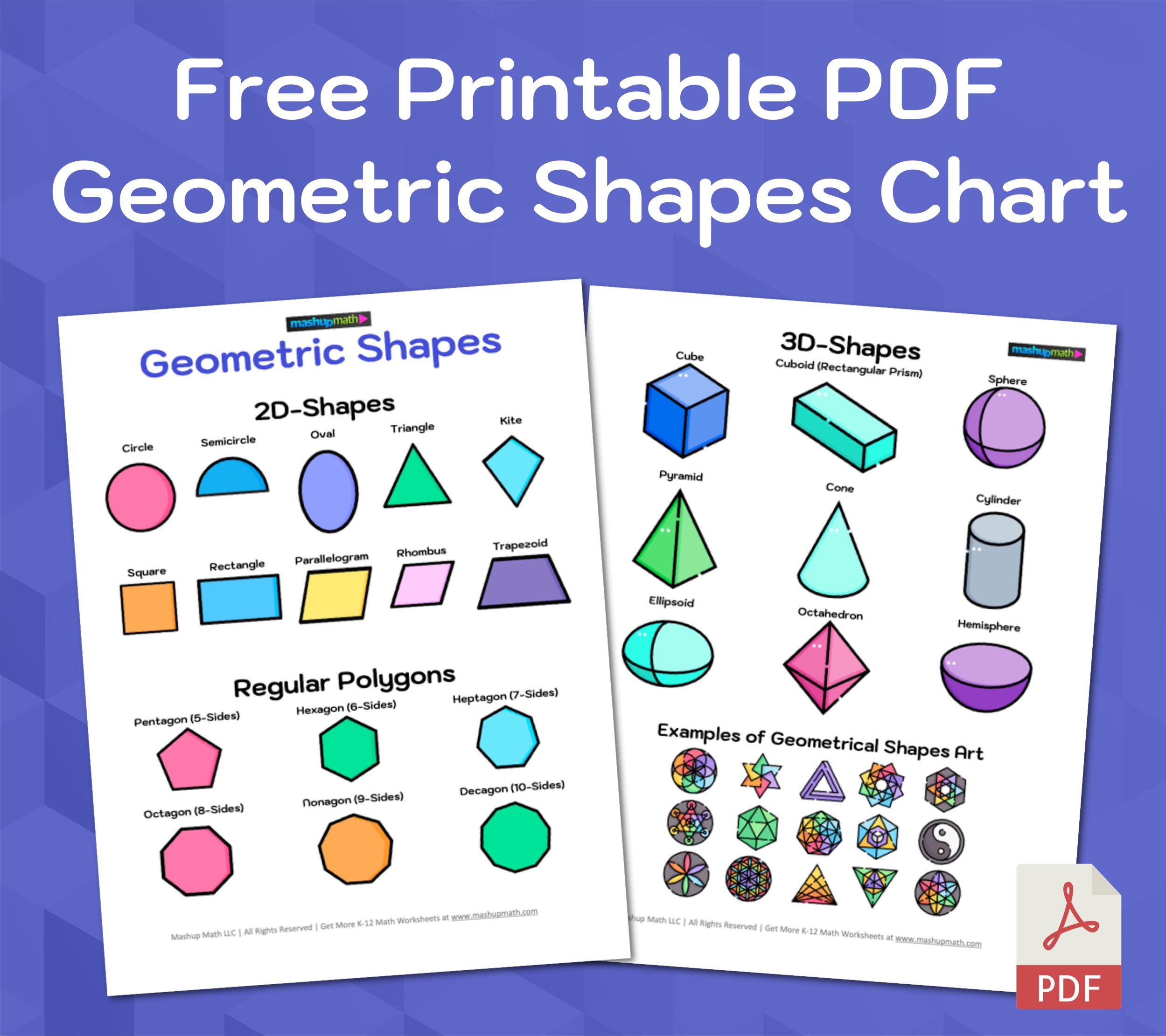 dramatiker reparatøren afskaffet Geometric Shapes—Complete List with Free Printable Chart — Mashup Math