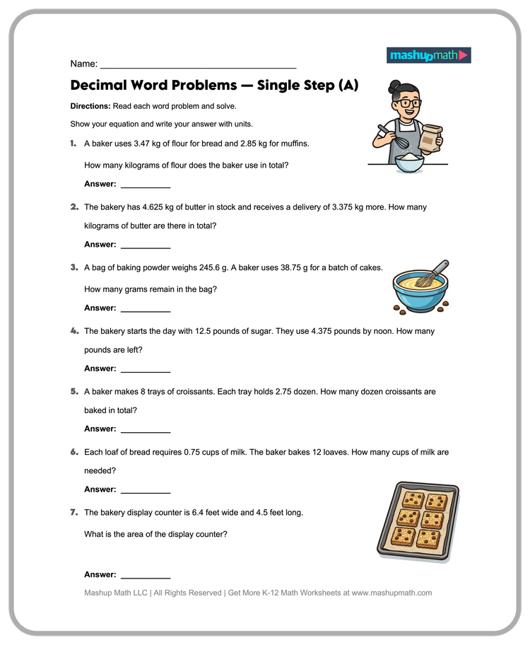 Free 6th Grade Math Worksheets—Printable w/ Answers — Mashup Math