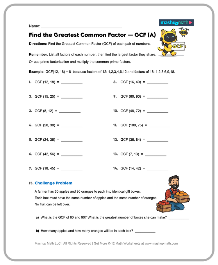 Free 6th Grade Math Worksheets—Printable w/ Answers — Mashup Math
