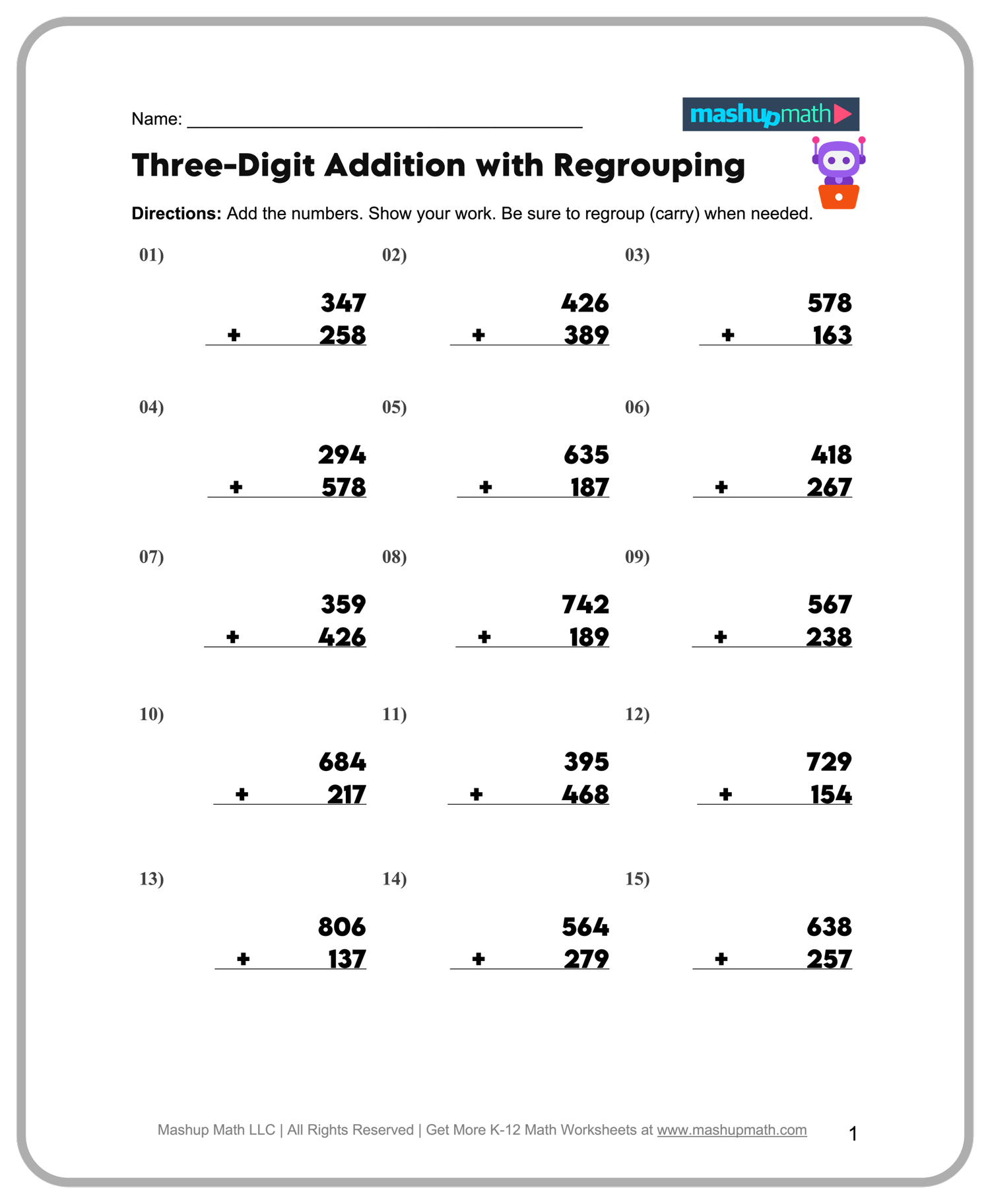 Free 3rd Grade Math Worksheets—Printable w/ Answers — Mashup Math