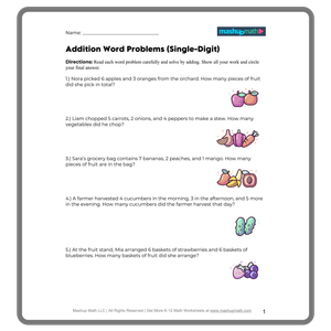 3rd Grade Word Problems—Free PDF Worksheets — Mashup Math