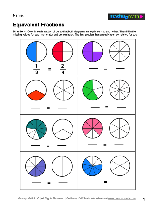 Equivalent Fractions 3rd Grade Resources, Worksheets and Activities ...