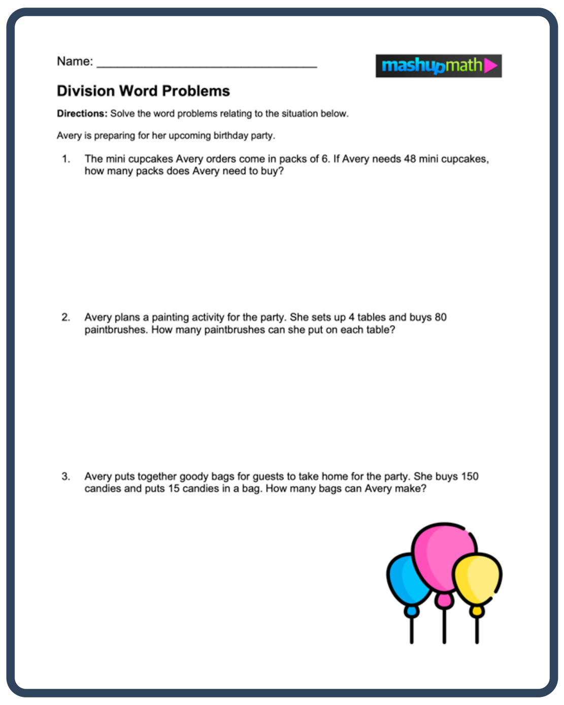 division word problem solving
