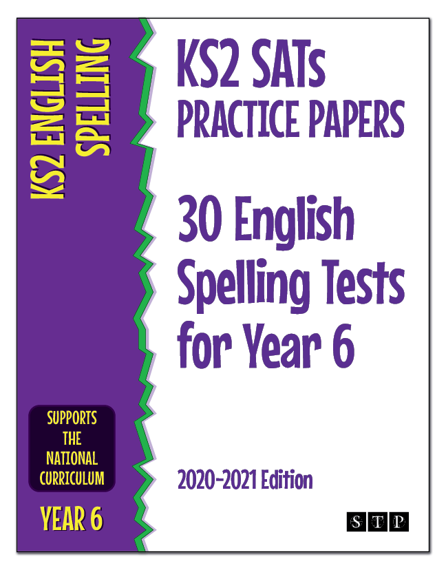 The book cover of 'KS2 SATs Practice Papers 30 English Spelling Tests for Year 6'.