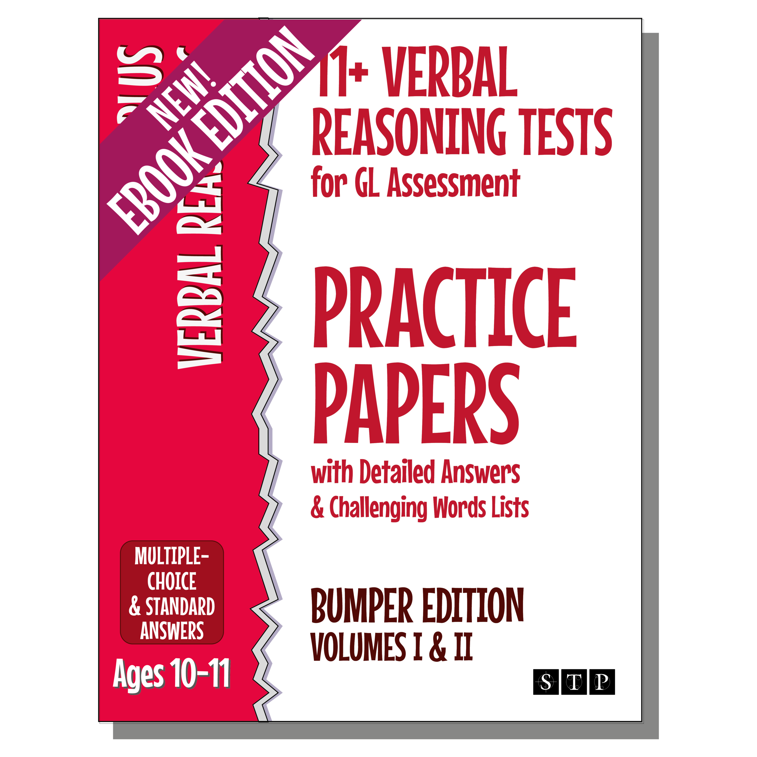 11 Plus Verbal Reasoning Tests GL Assessment Bumper Volume 1 and 2 eBook Cover STP Books.png