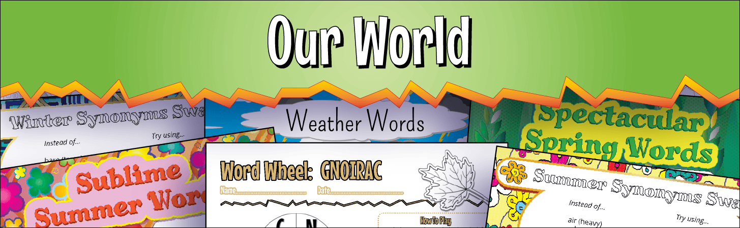 A banner marking the start of the Our World-themed resources bundle.