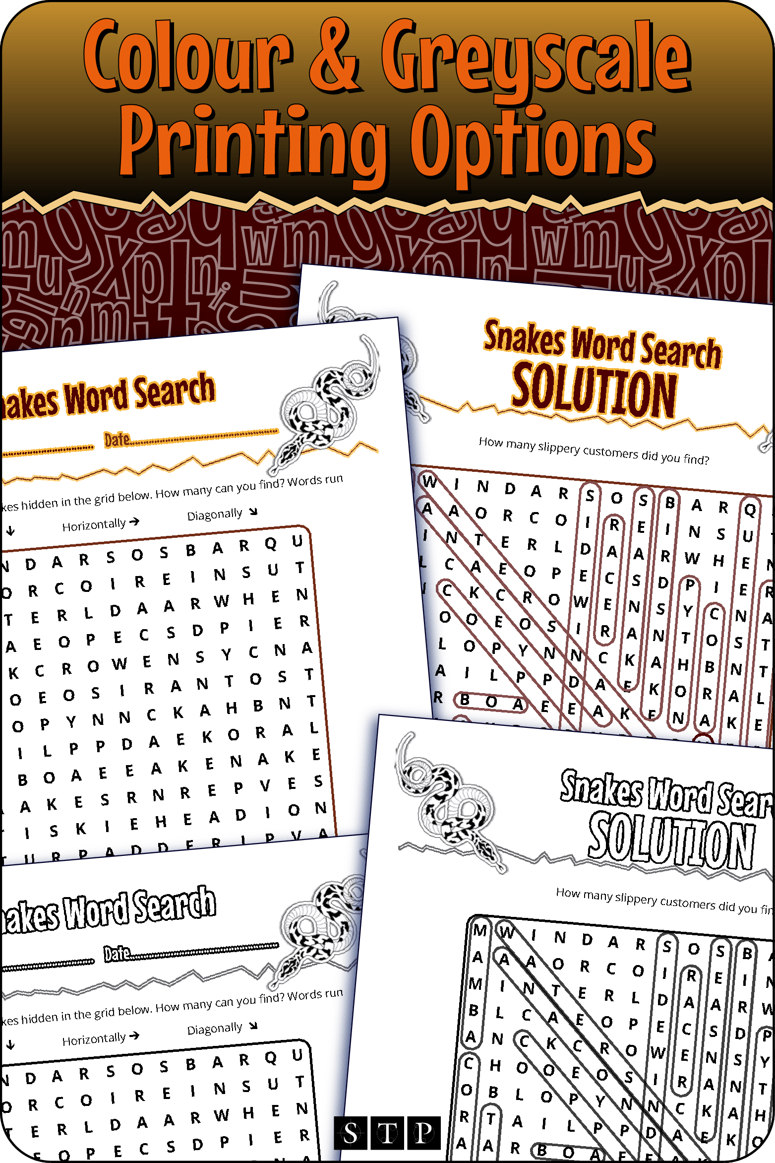 A 'look inside' preview showing the resource is available in both colour-accented and ink-friendly greyscale printing options.