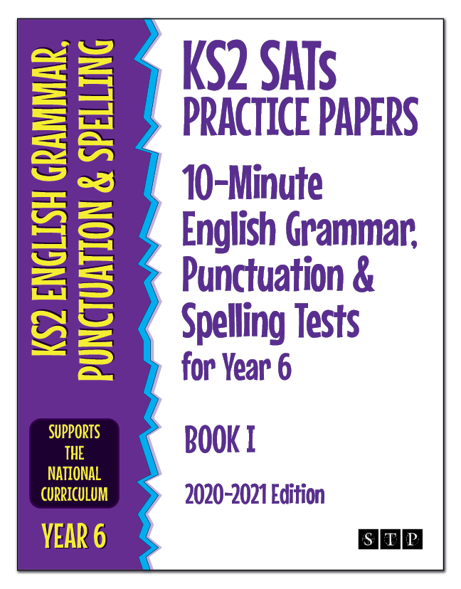 The book cover of 'KS2 SATs Practice Papers 10-Minute English Grammar, Punctuation & Spelling Tests for Year 6 Book I'.