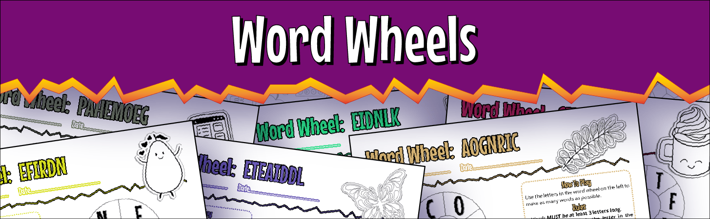 A banner marking the start of the word wheel puzzles.