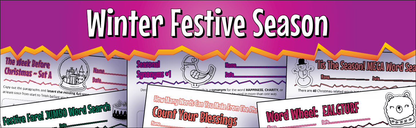 A banner marking the start of the Winter Festive Season-themed resources bundle.