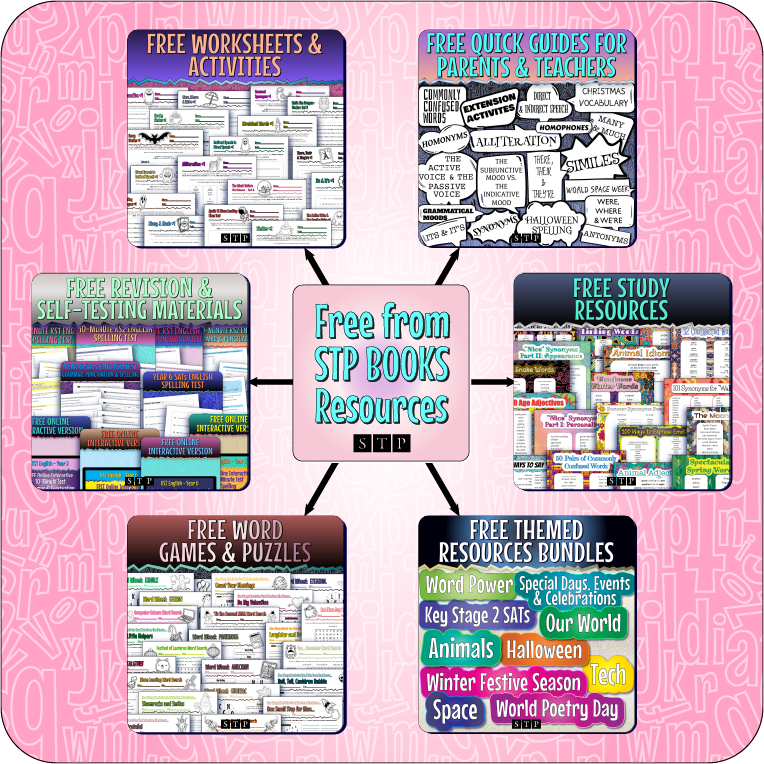 An visual summary of the key groups of free resources that are accessible via the Free From STP Books page, the link to which is in the site's main navigation bar.
