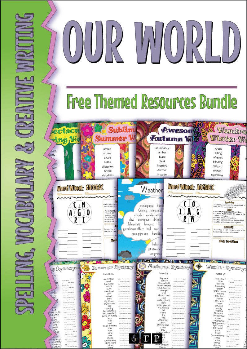 The cover of STP Books' free Our World Resources Bundle.