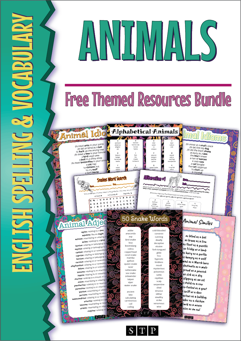 The cover of STP Books' free Animals Resources Bundle.
