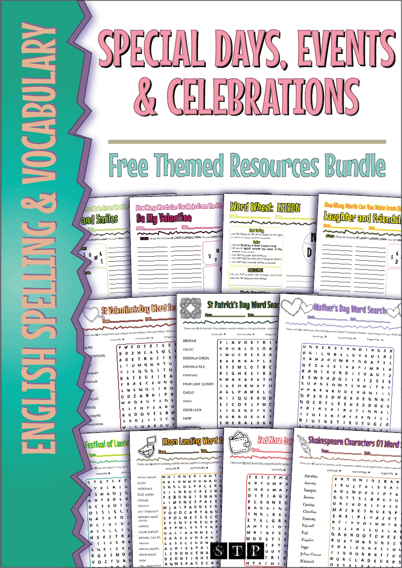 The cover of STP Books' free Special Days, Events & Celebrations Resources Bundle.